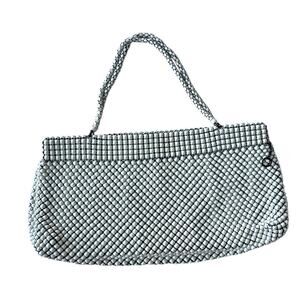Vintage 1940s Whiting and Davis Ivory Alumesh Handbag Mesh Evening Purse 40s